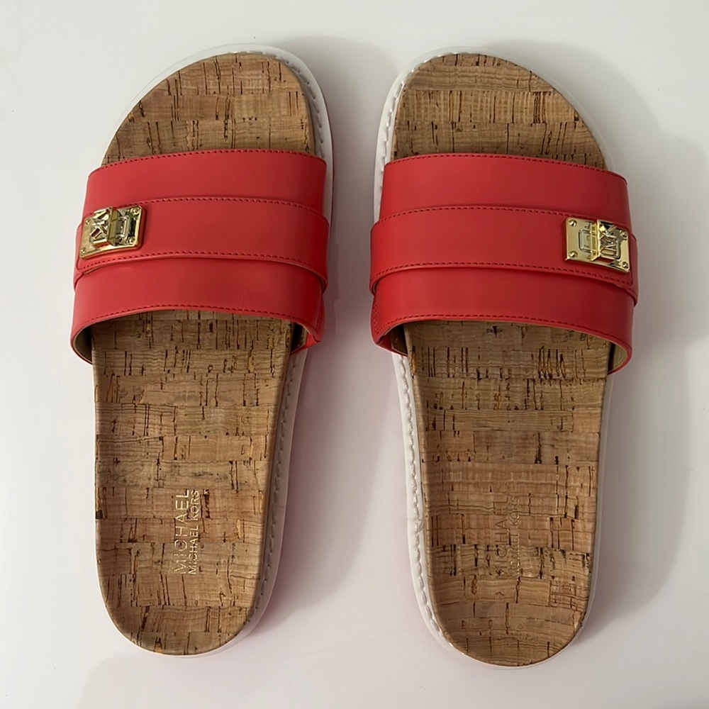 Micheal Kors Padma Logo Jacquard Slide Sandal